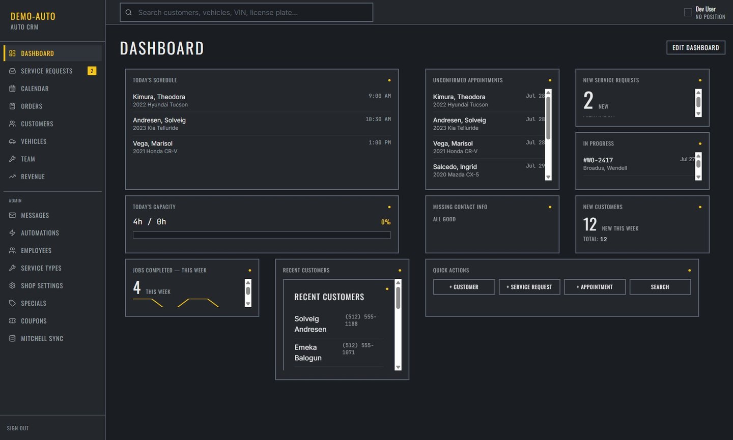 The auto-shop console we built